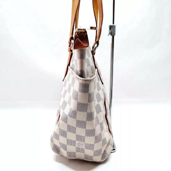 Auth Louis Vuitton White Azur Damier Totally PM Shoulder Bag Tote N51261 - Picture 3 of 9